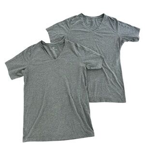 Mack Weldon Two Gray Men's V-Neck T-Shirts Size Medium